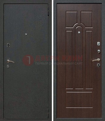 Черная металлическая дверь с порошковым окрасом ДП-47